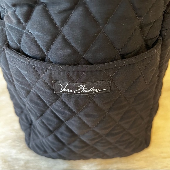 VERA BRADLEY Iconic Microfiber Baby Diaper Bag Black Paisley Interior Tote - Picture 5 of 14